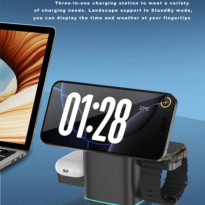 Qi2 15W 3 in 1 Magnetic Wireless Charger
