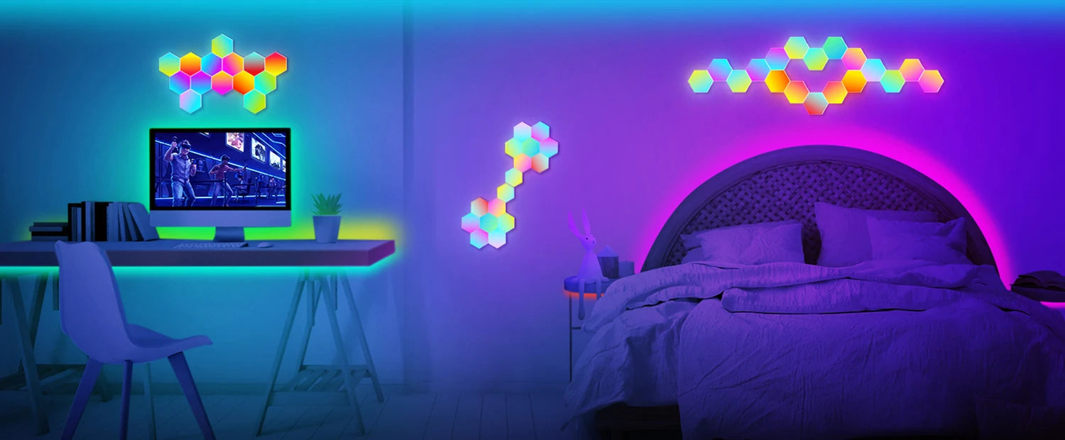 RGB Smart Hexagonal Wall Lamp Color