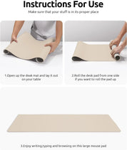 Office Desk Mat, Leather Desk Pad