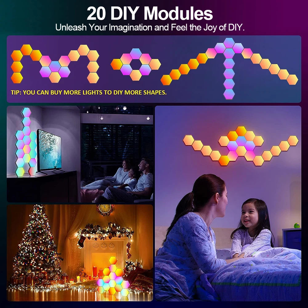 RGB Smart Hexagonal Wall Lamp Color