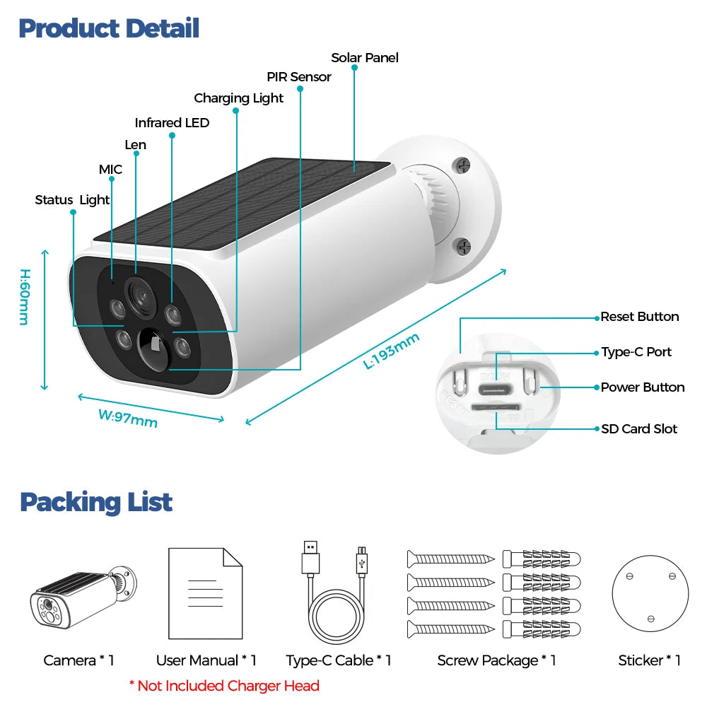 2.5K Solar Security Camera Wireless