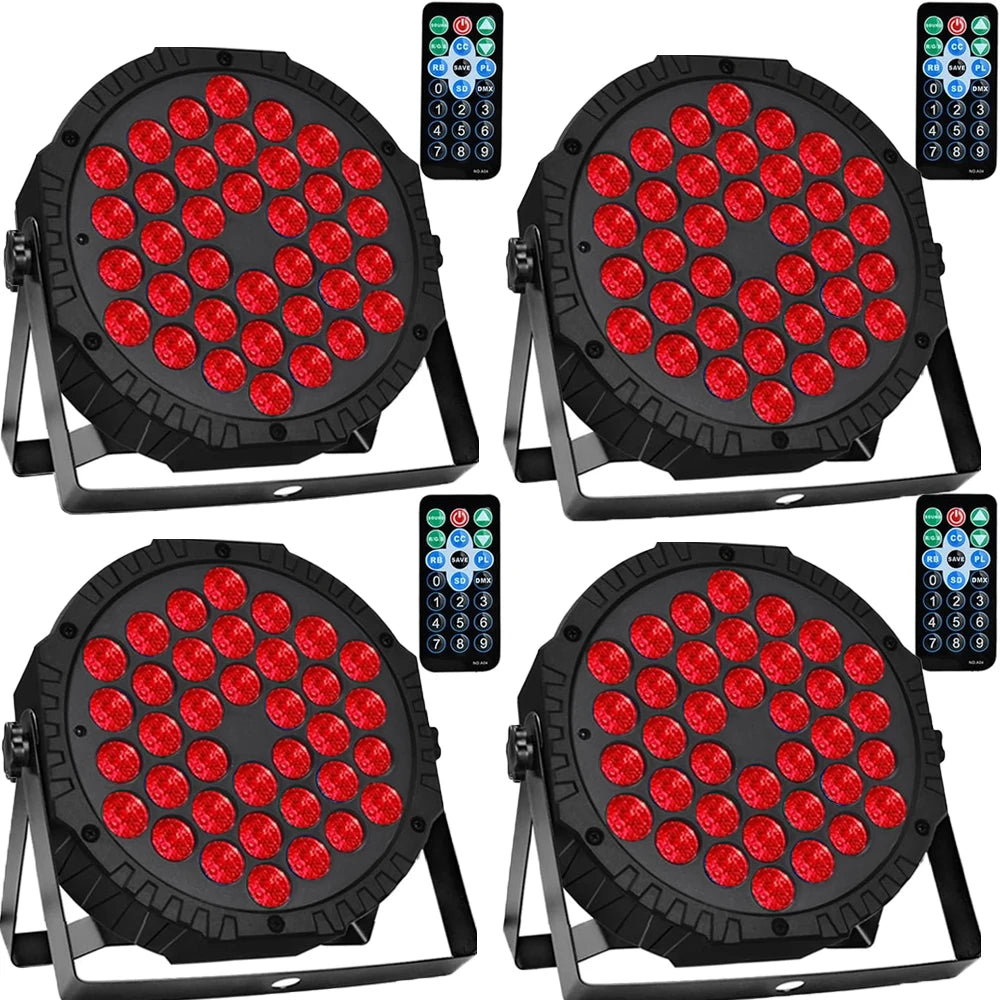 4PCS 36 LED Stage Full Color Flat Par Lighting
