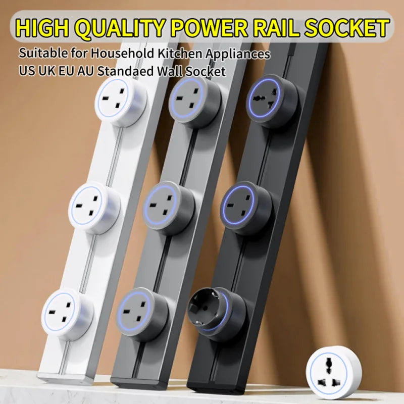 Rail Socket US UN/USB Type-C Wall Power
