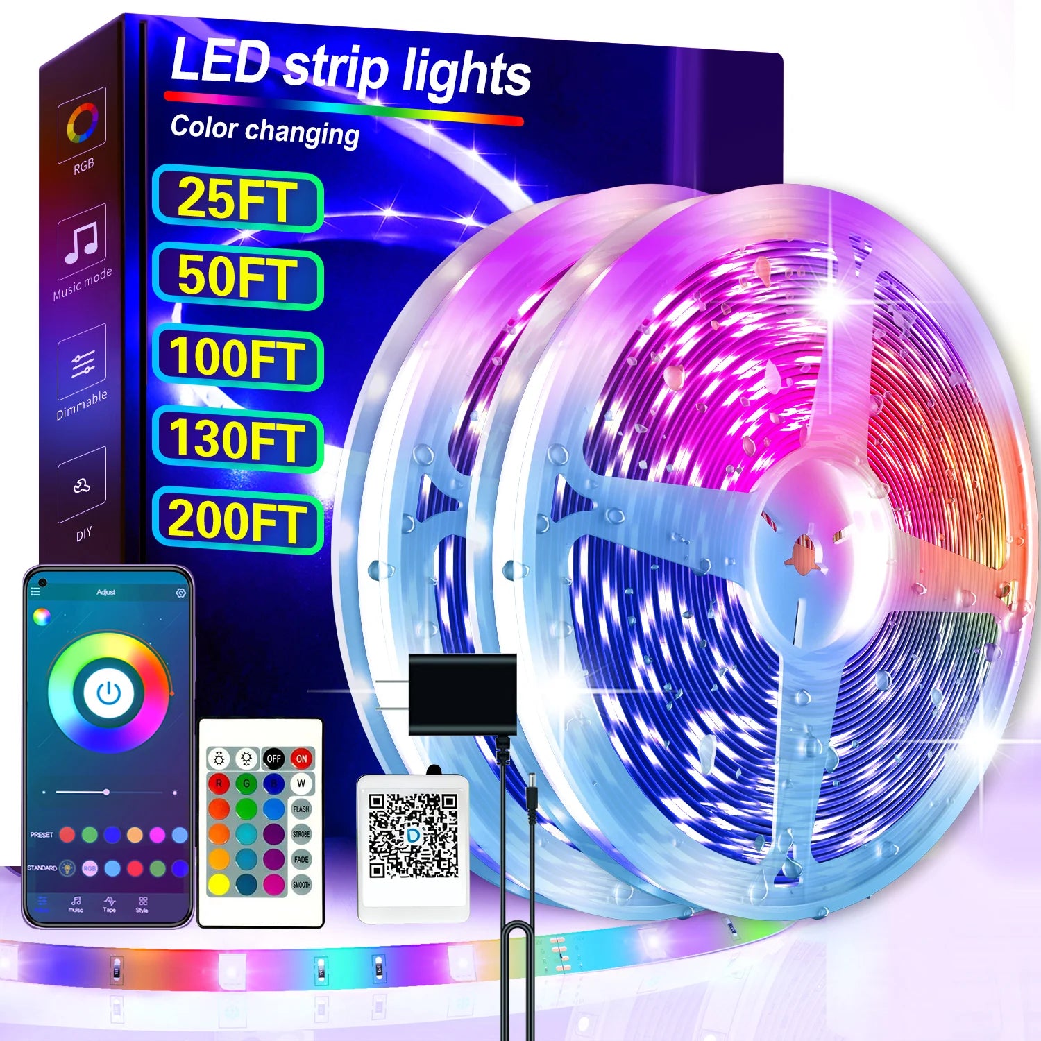 25/50/100/200FT RGB LED Smart Light