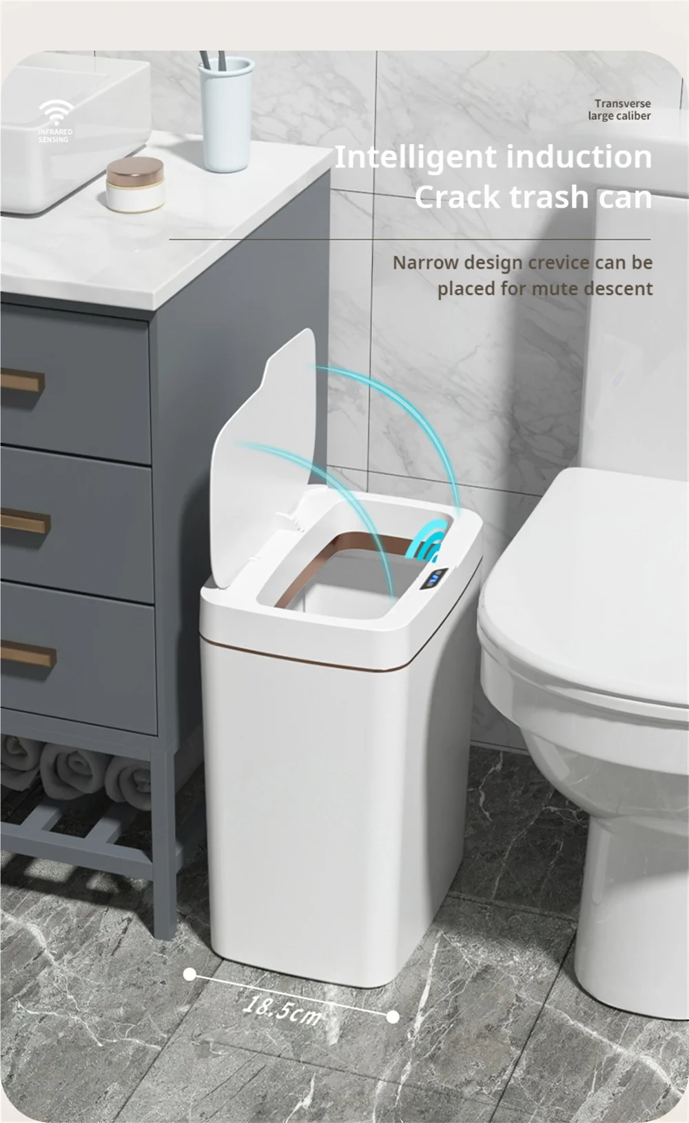 Smart Bathroom Trash Can Automatic