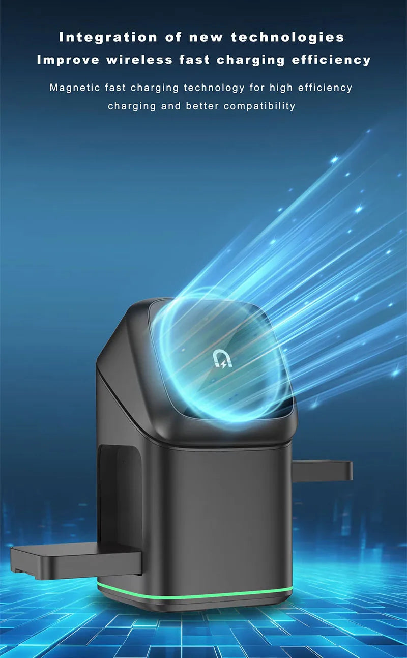Qi2 15W 3 in 1 Magnetic Wireless Charger