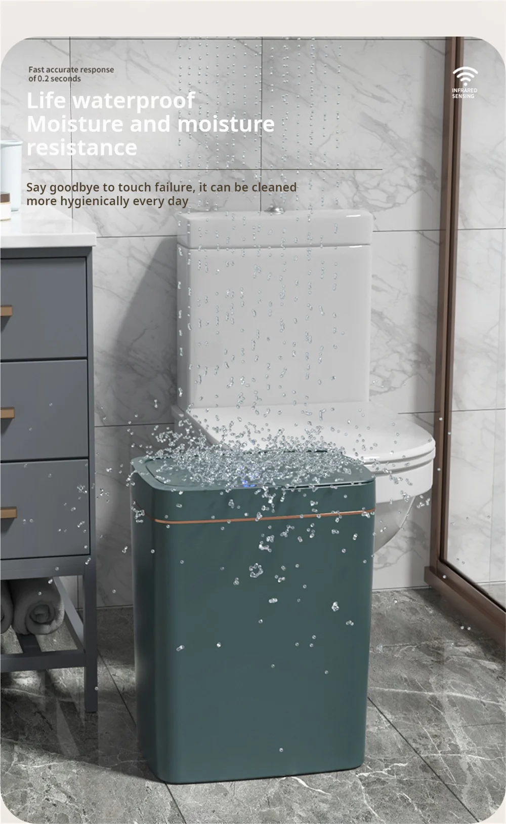 Smart Bathroom Trash Can Automatic