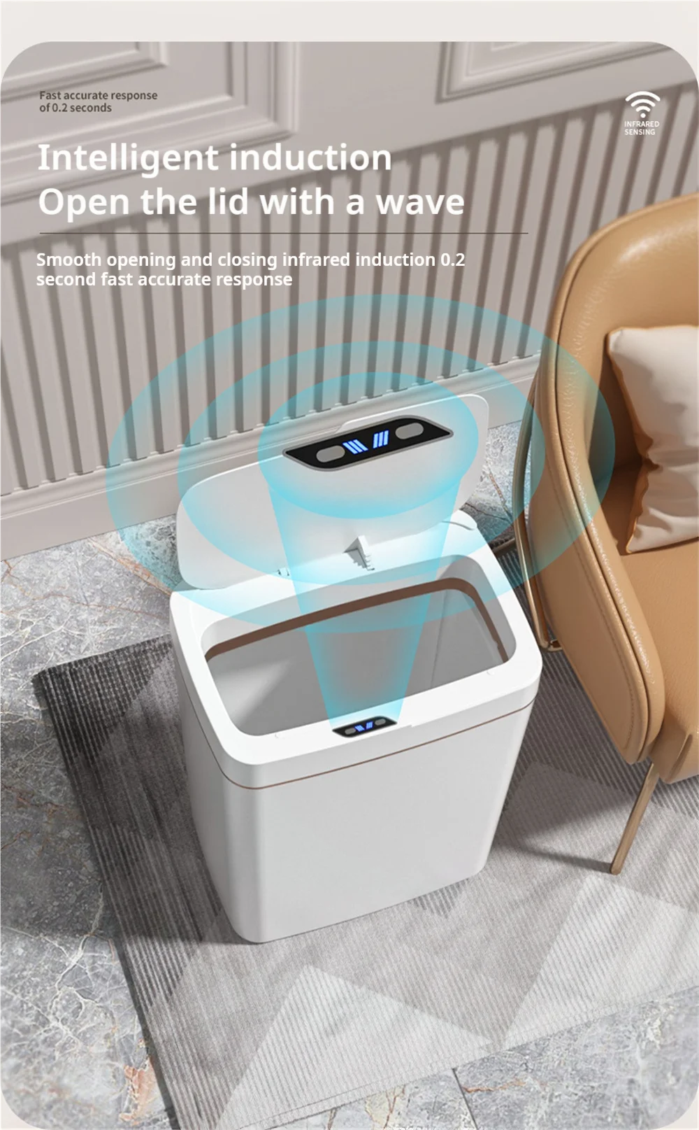 Smart Bathroom Trash Can Automatic