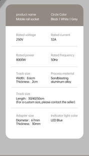 Rail Socket US UN/USB Type-C Wall Power