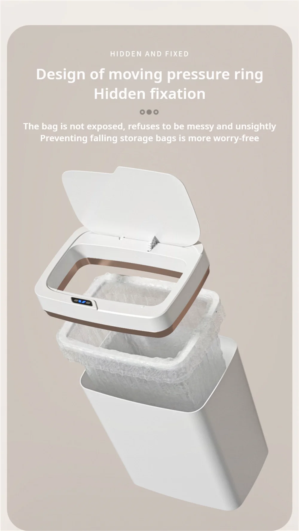 Smart Bathroom Trash Can Automatic
