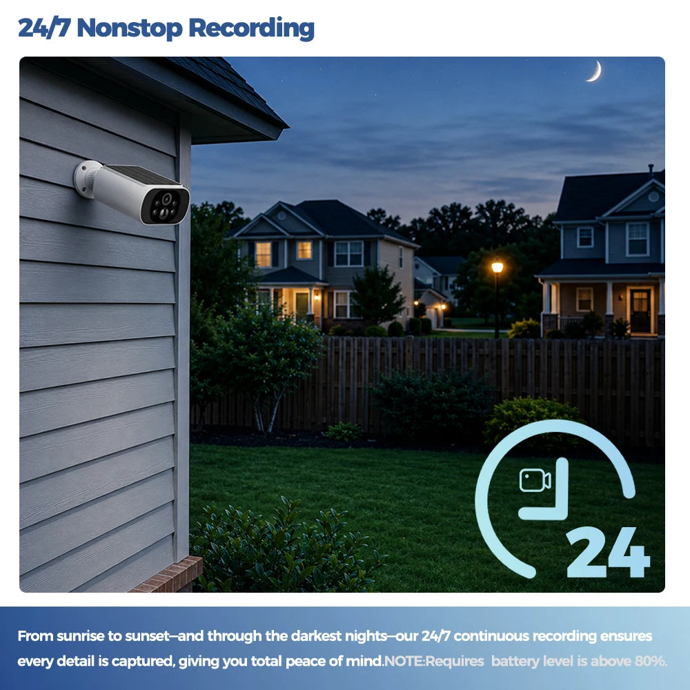 2.5K Solar Security Camera Wireless