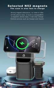 Qi2 15W 3 in 1 Magnetic Wireless Charger