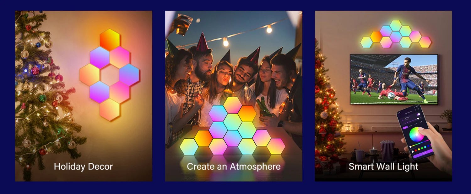 RGB Smart Hexagonal Wall Lamp Color