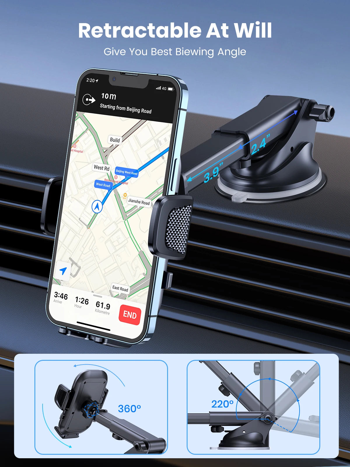 TOPK Car Phone Holder Mount for IPhone