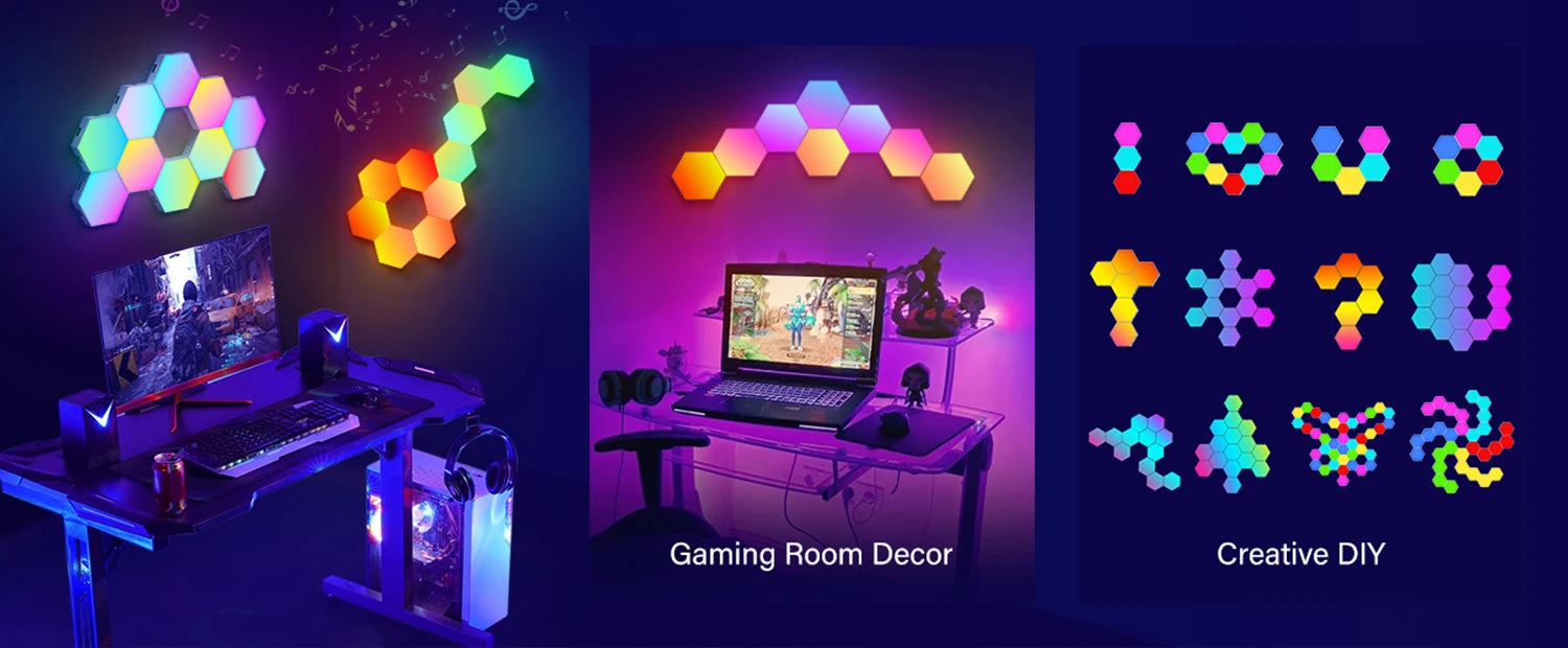 RGB Smart Hexagonal Wall Lamp Color