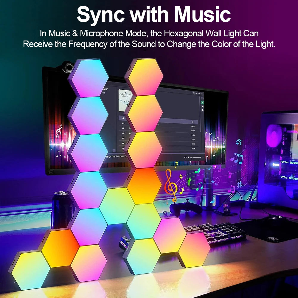 RGB Smart Hexagonal Wall Lamp Color