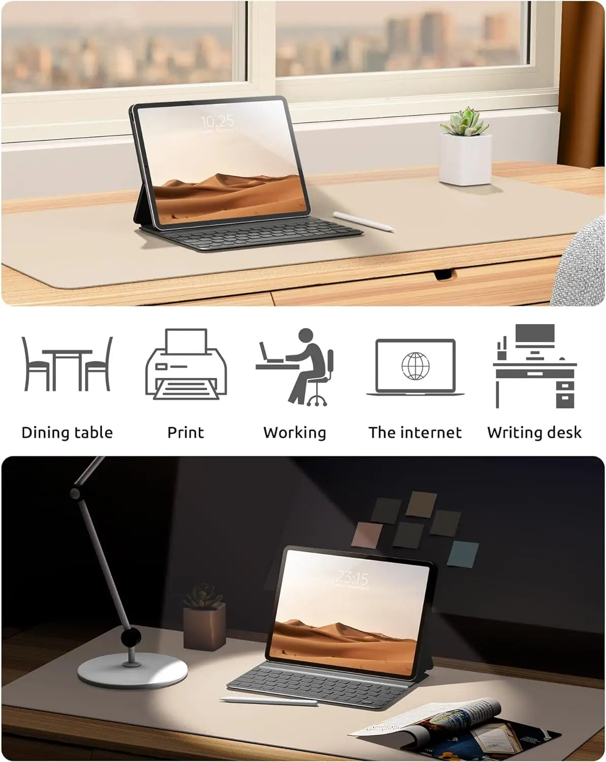 Office Desk Mat, Leather Desk Pad