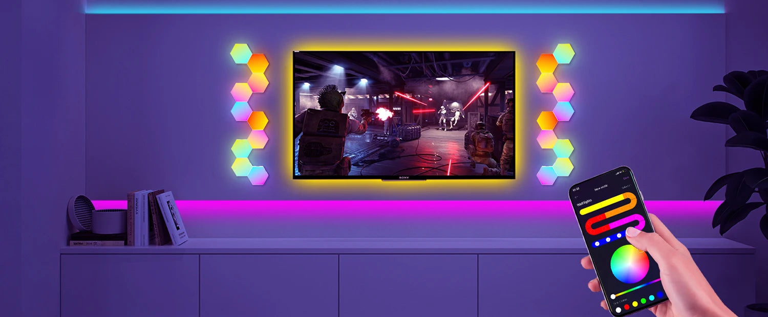 RGB Smart Hexagonal Wall Lamp Color