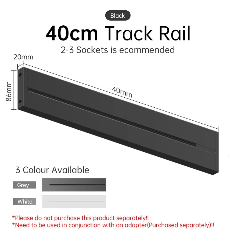 Rail Socket US UN/USB Type-C Wall Power